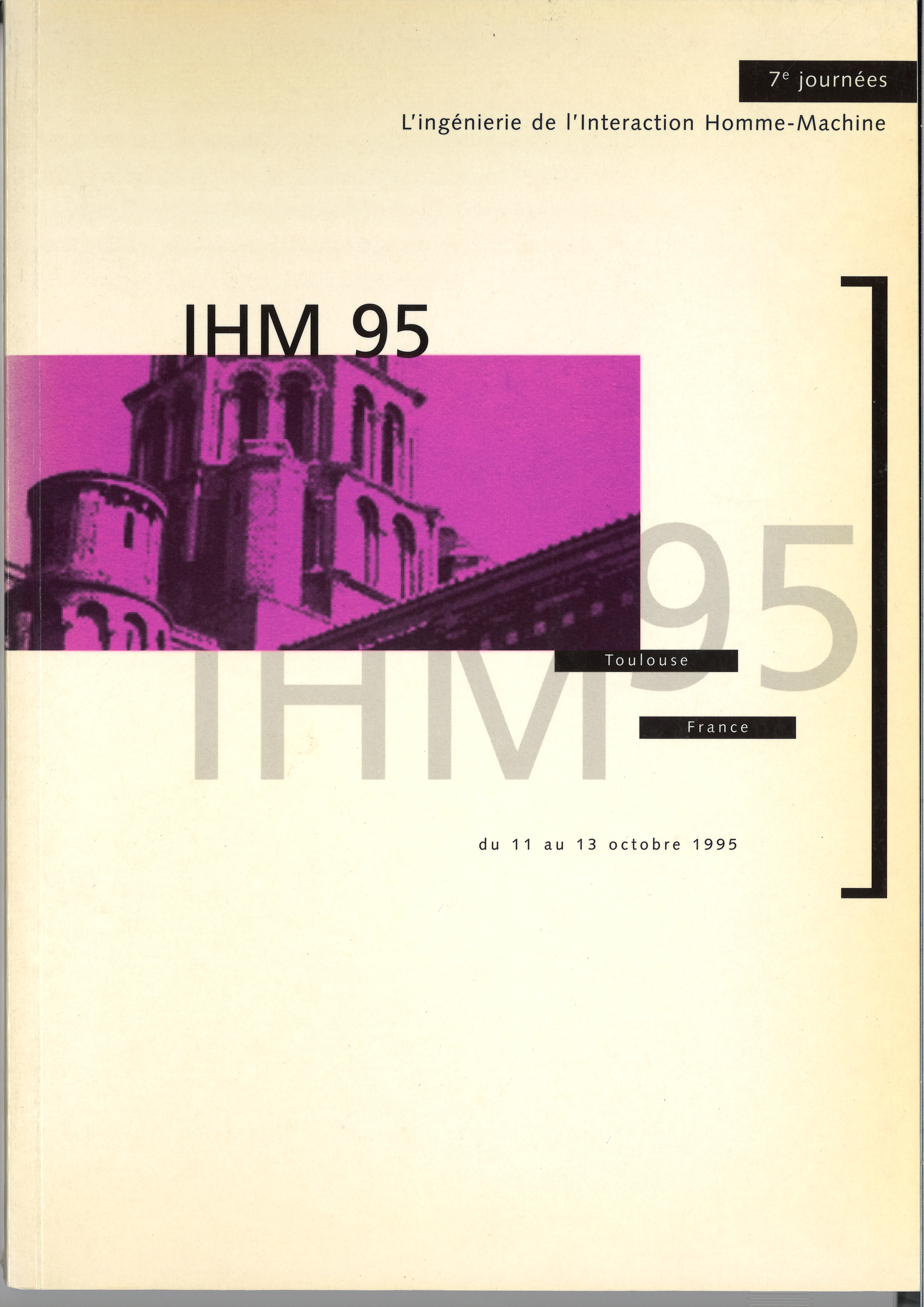 Couverture des actes d’IHM 95, Toulouse, 11-13 octobre 1995