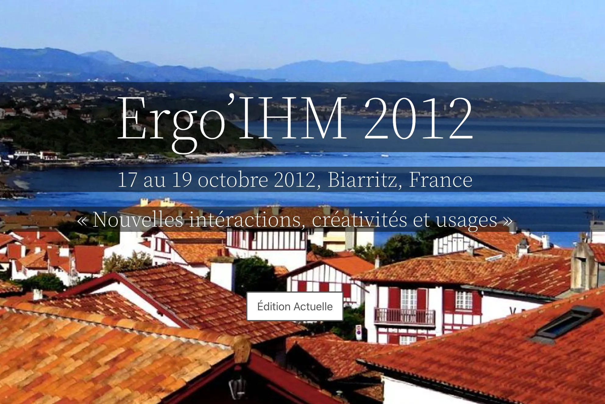 Bannière d’Ergo’IHM 2012, Biarritz, 17-19 octobre 2012