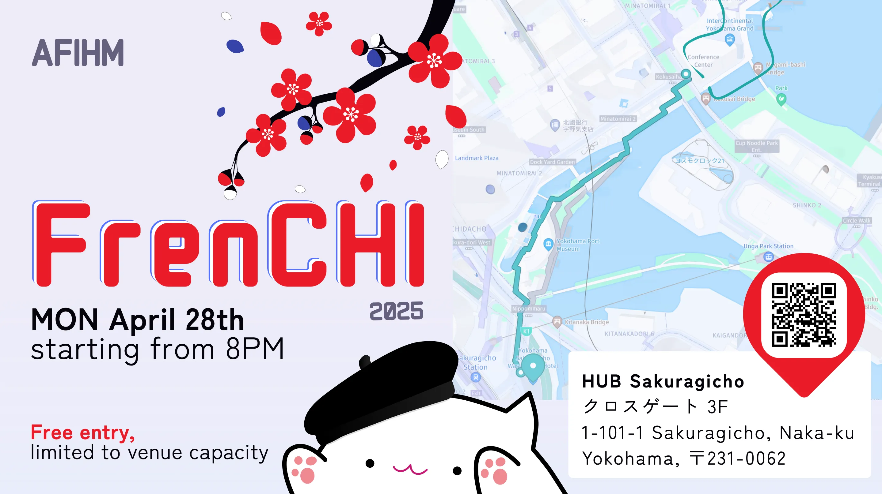 Affiche de la soirée FrenCHI 2025, Yokohama, 28 avril